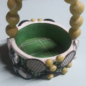 Porcelain tennis basket, decor, bedroom decor
